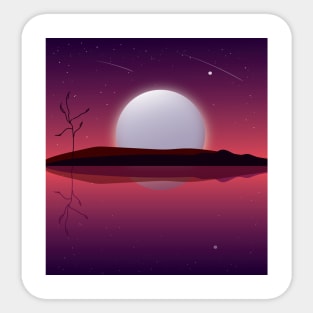 A Mystical Mysterious White Sunset Sticker